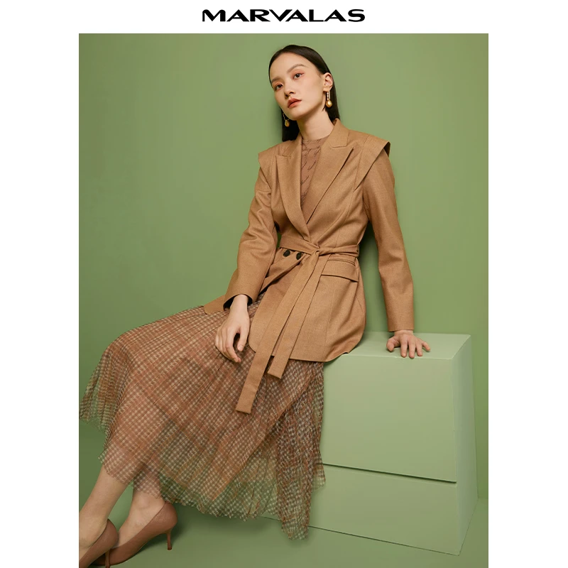 设计师款绵羊毛新潮小西装外套一粒扣收腰小西服M431930