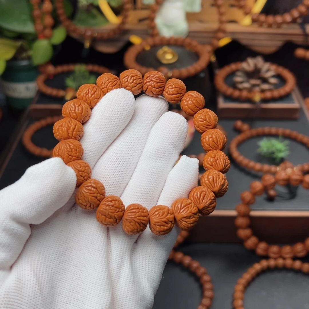 吊坠桃核1.4红皮荔枝手串