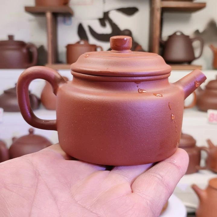 紫砂茶壶德钟红皮龙160cc左右微瑕