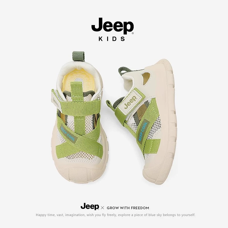jeep男童凉鞋夏款2025新款夏季儿童溯溪鞋软底防滑沙滩运动鞋女童