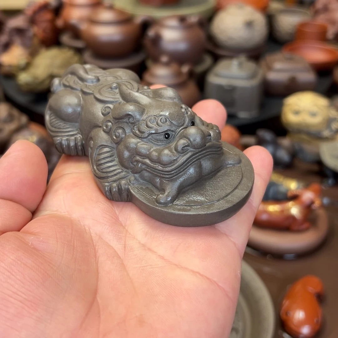 茶宠紫砂紫砂貔貅 微瑕