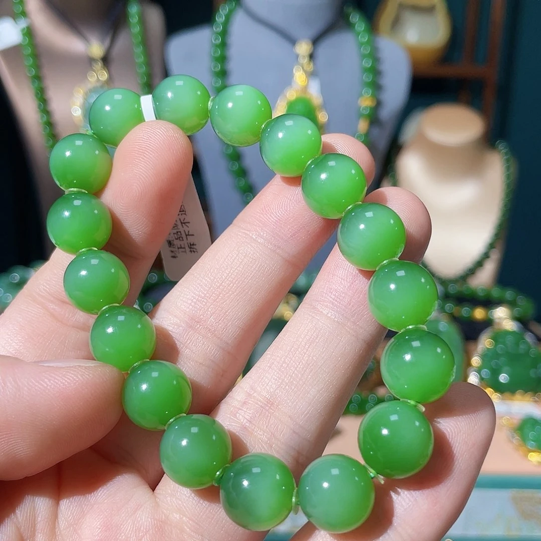 和田玉手串未镶嵌果*爱
