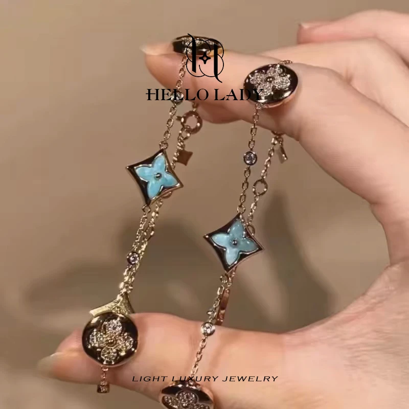 合金手链 【V金版本】精工CNC 天河色尖花手链1520