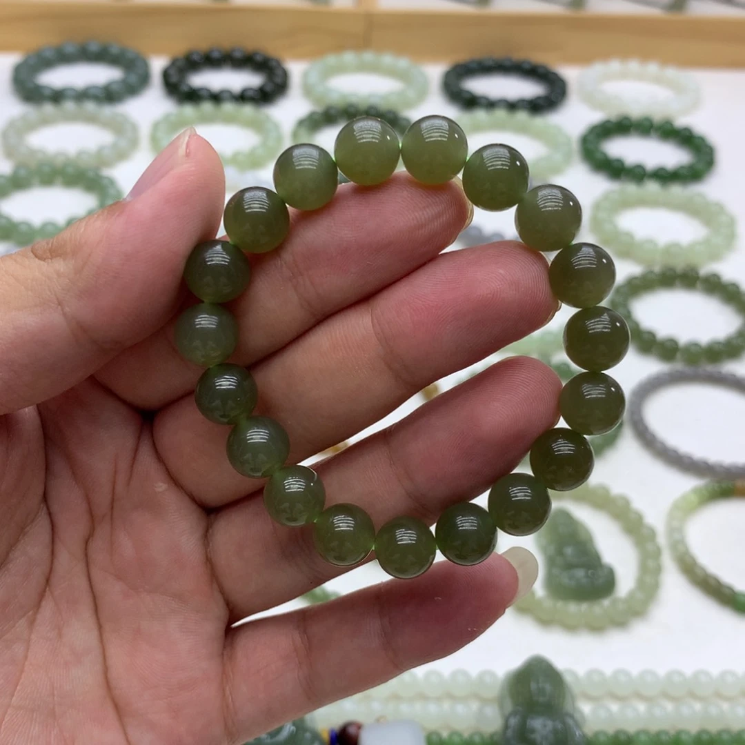 手串未镶嵌和田玉（特价湖水绿10）