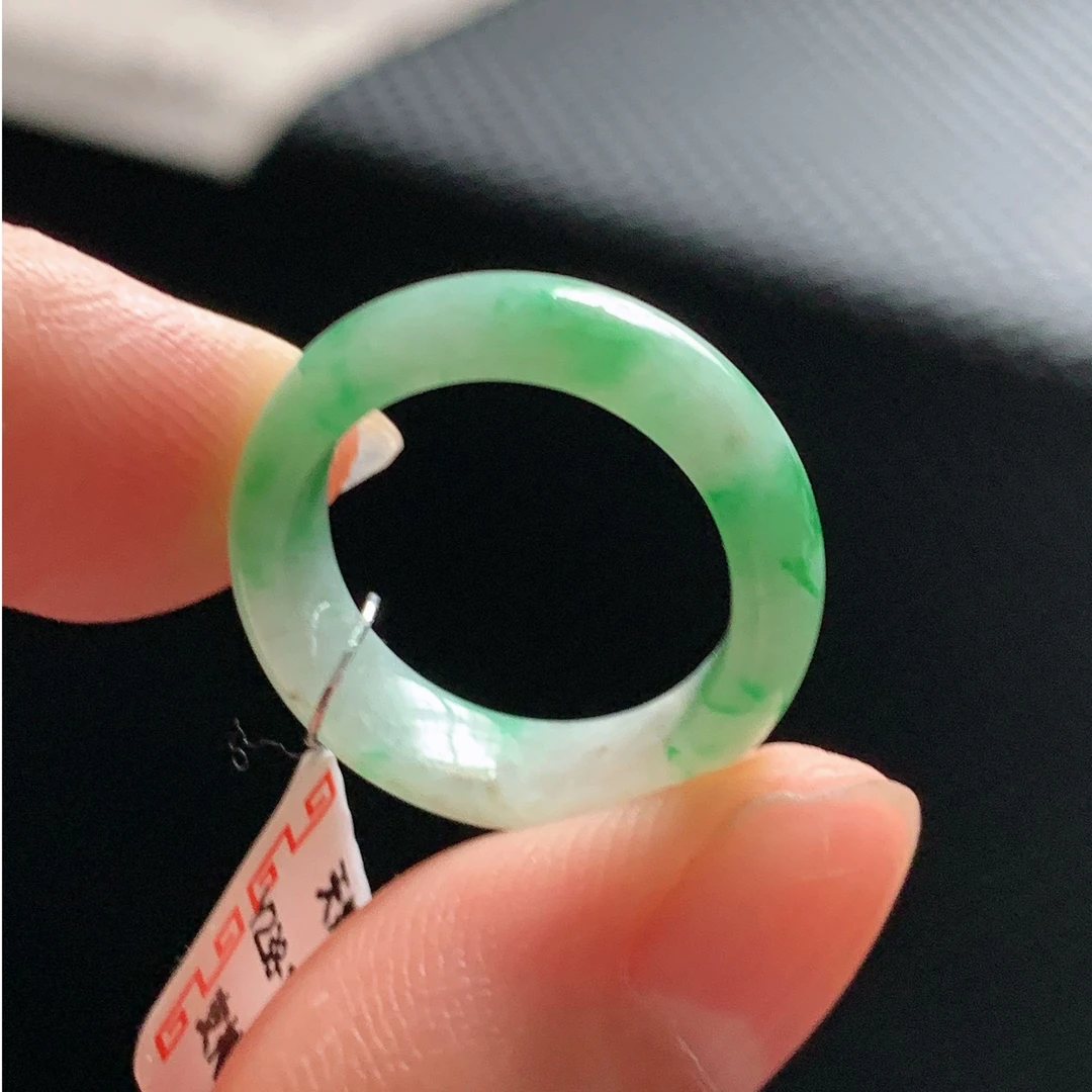 翡翠戒指Y238圈口10圈口号 缅甸指环戒圈天然a货玉石素圈