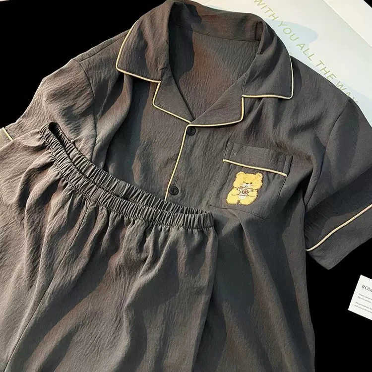 K男短袖短裤云朵棉薄款可外穿睡衣青少年家居服