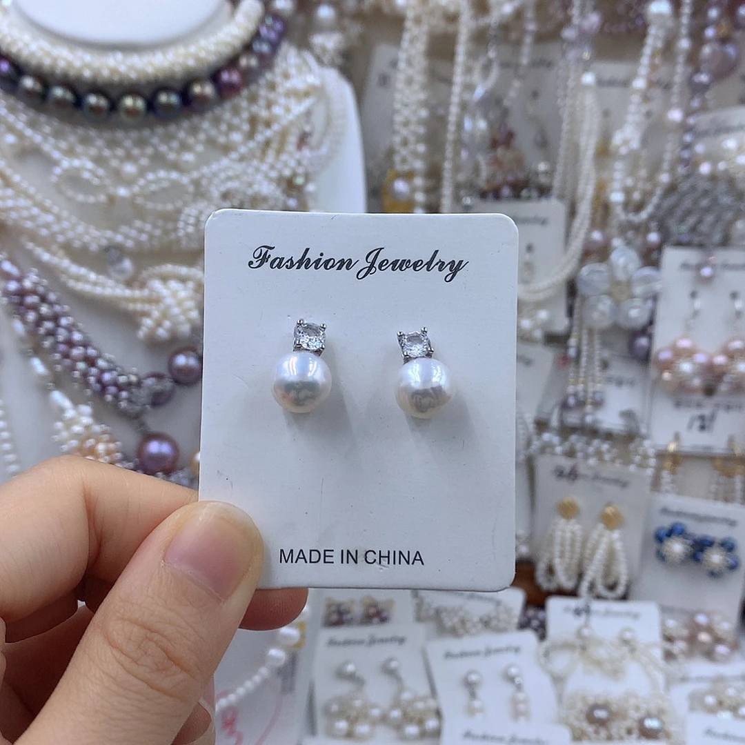 淡水珍珠项链耳饰银S925镶嵌