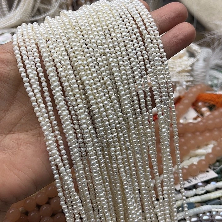 玛瑙/玉髓未镶嵌珠宝半成品yt3mm左右极光珍珠