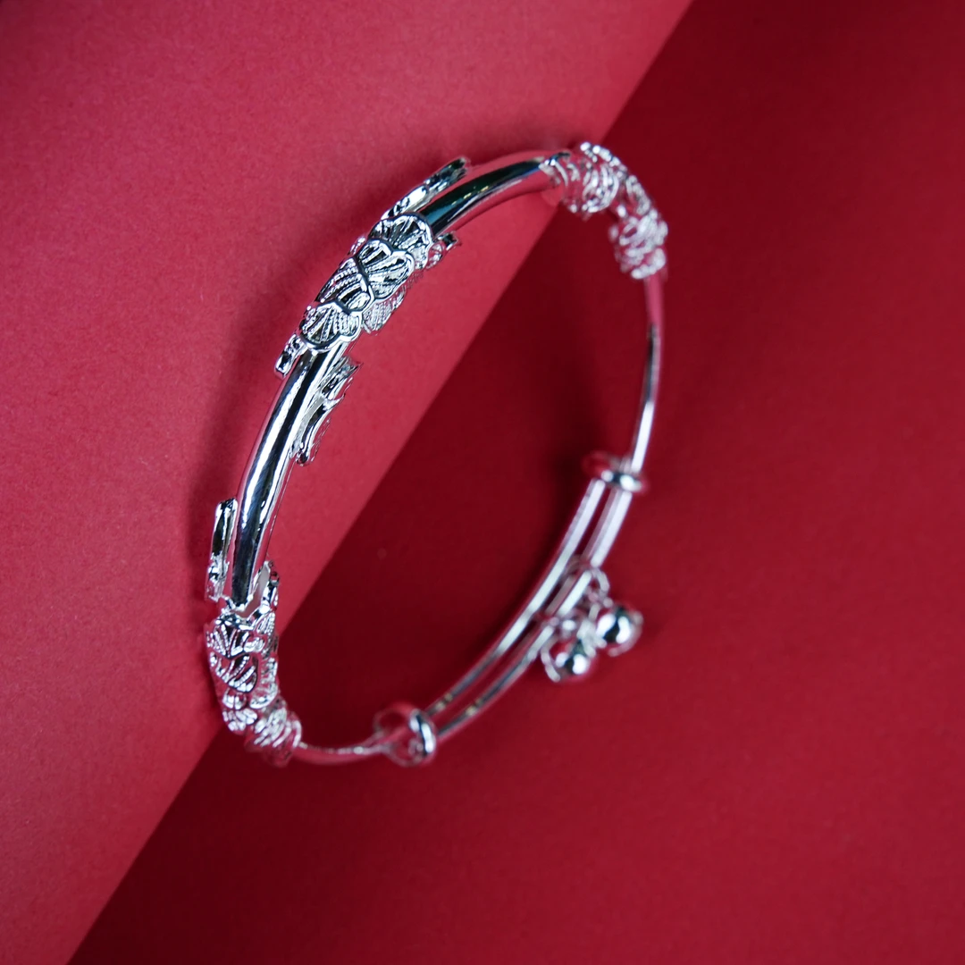 繁花似锦 光球银色手镯无礼盒