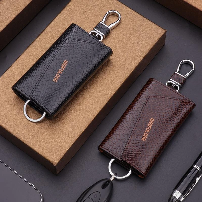 高档轻奢钥匙包男真皮钥匙套女家用钥匙扣简约钥匙收纳包迷你卡包