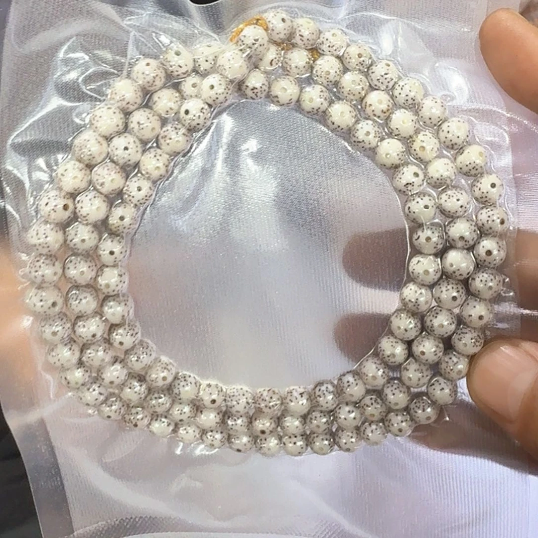 吊坠星月菩提白圆珠108。8
