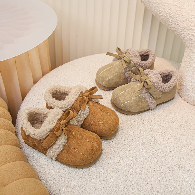 ABC儿童冬季南瓜鞋勃肯鞋女童保暖毛毛棉鞋全包加厚软底休闲鞋