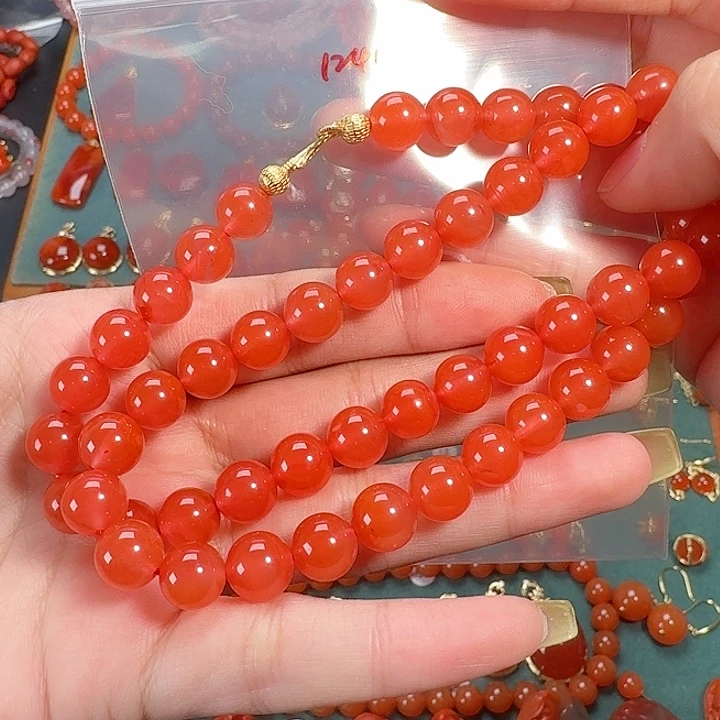 南红玛瑙银S925镶嵌9+