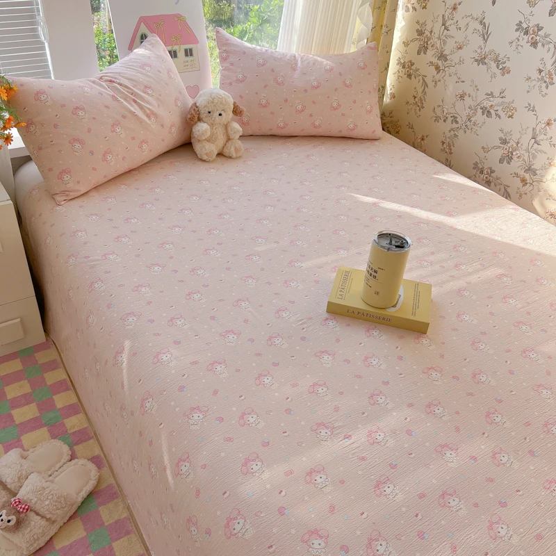 夏日提花双层纱床单夏季凉感学生宿舍单双人水洗棉被单单件非全棉