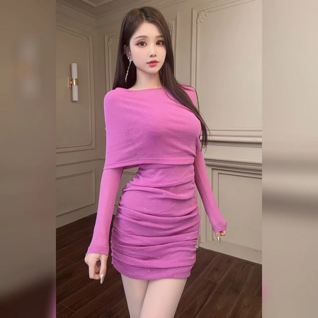 柔娜定制   女人味十足气质显瘦修身收腰设计感百搭连衣裙9906