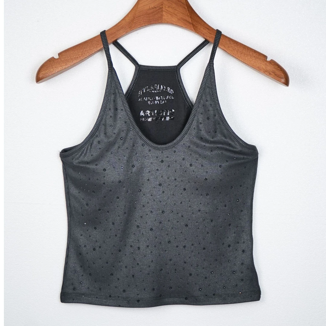 2025新款气质高级感吊带背心女内搭外穿夏季烫钻美背上衣