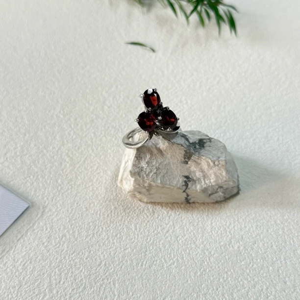 90新  【六六中古】孤品银925石榴石戒指aj5074港14欧53