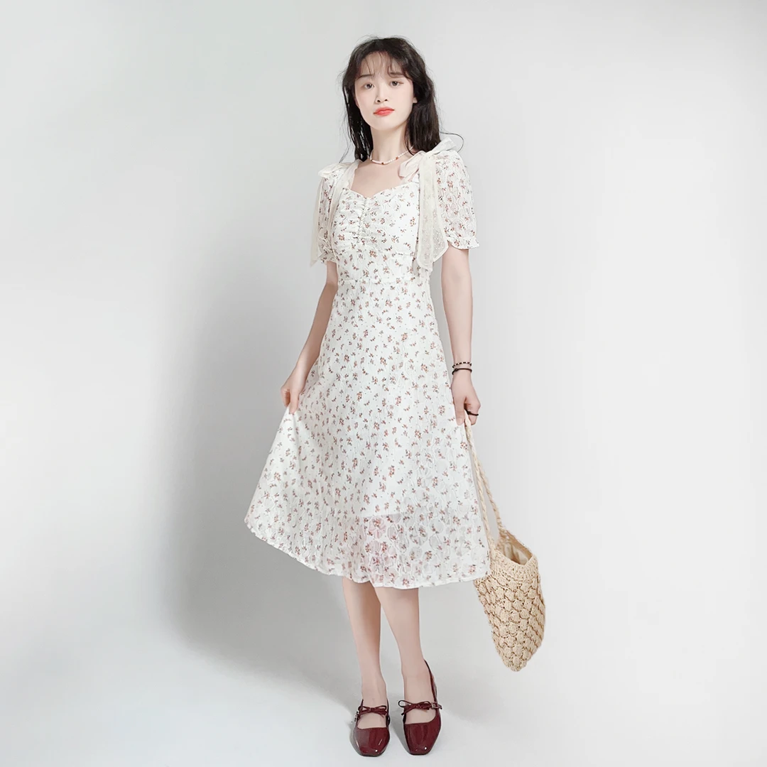 120斤的大杨 大码碎花连衣裙女2023春夏小个子显瘦梨形身材950