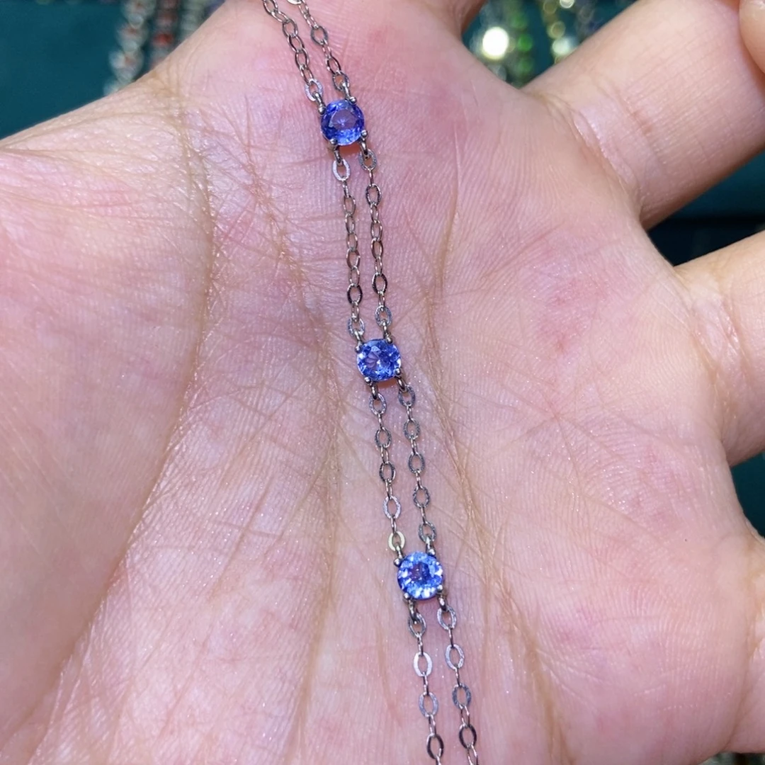 银S925镶嵌手链坦桑石