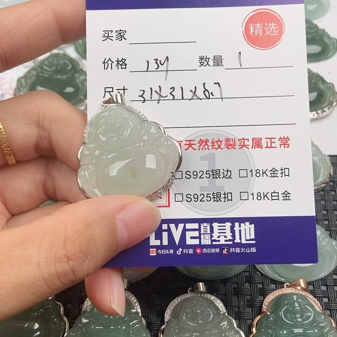 翡翠银S925镶嵌颈饰