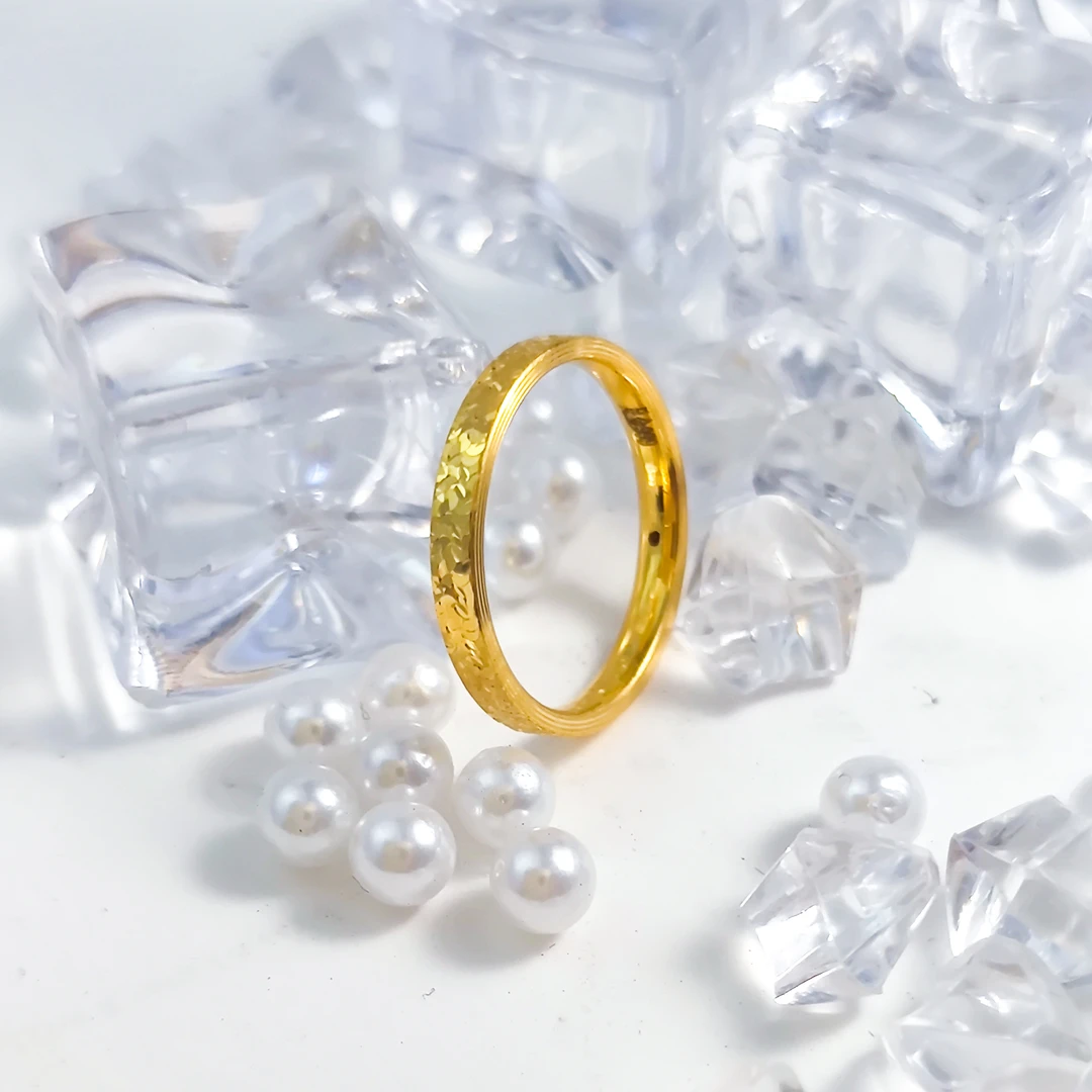 【国潮】足金999 碎碎金窄戒指 0.96 17圈口