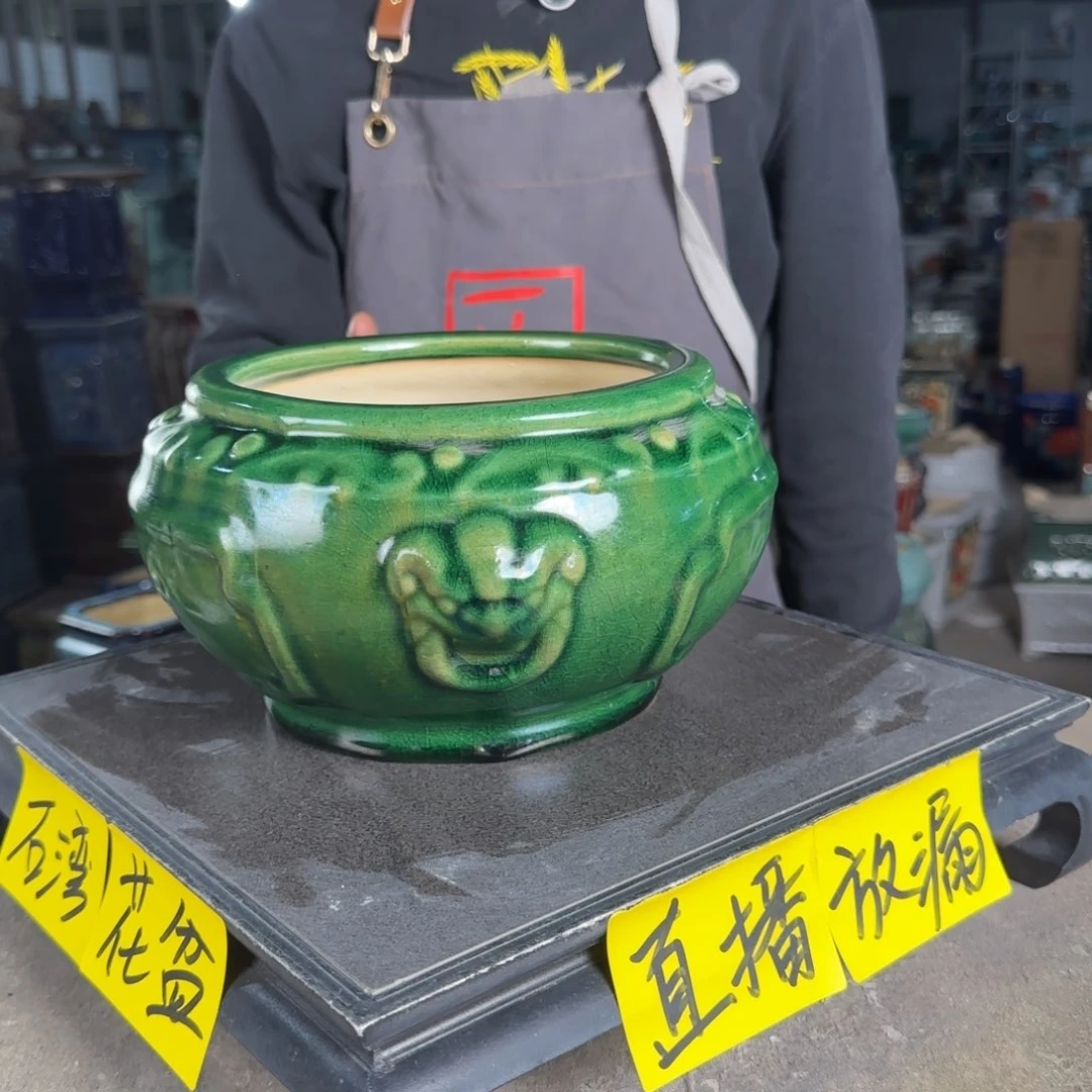 石湾花盆内口15，内深12微瑕