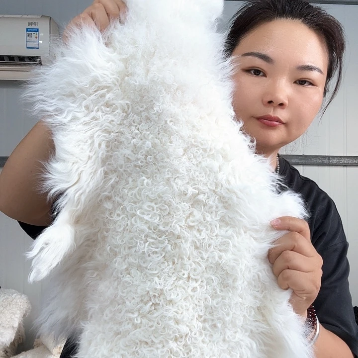 羊皮便携白色羊羔皮