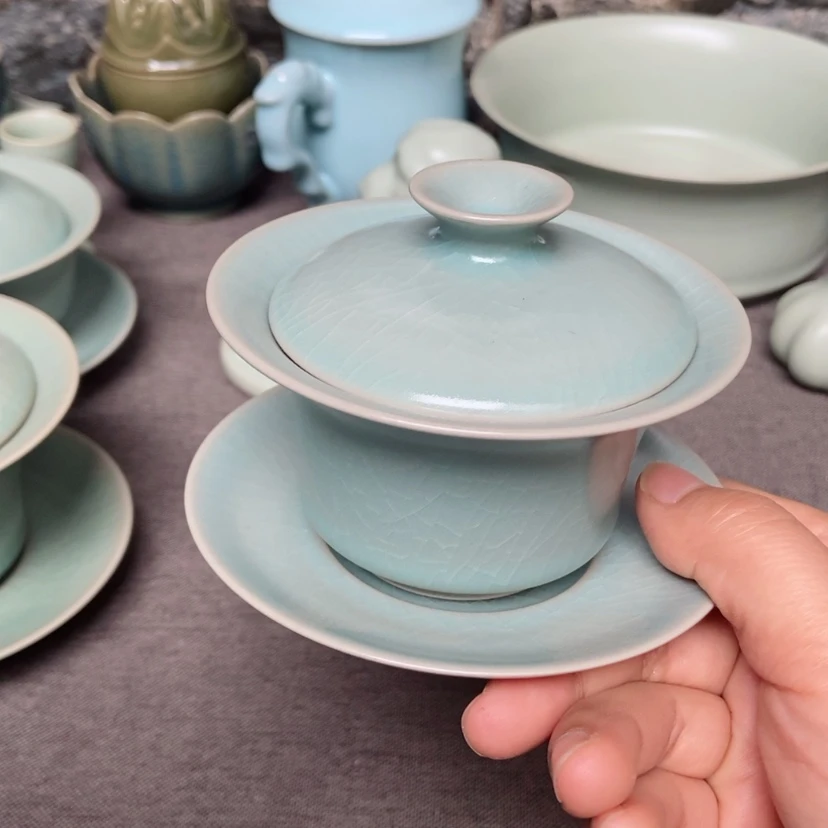 【闪购商品】三才小马蹄盖碗仿古