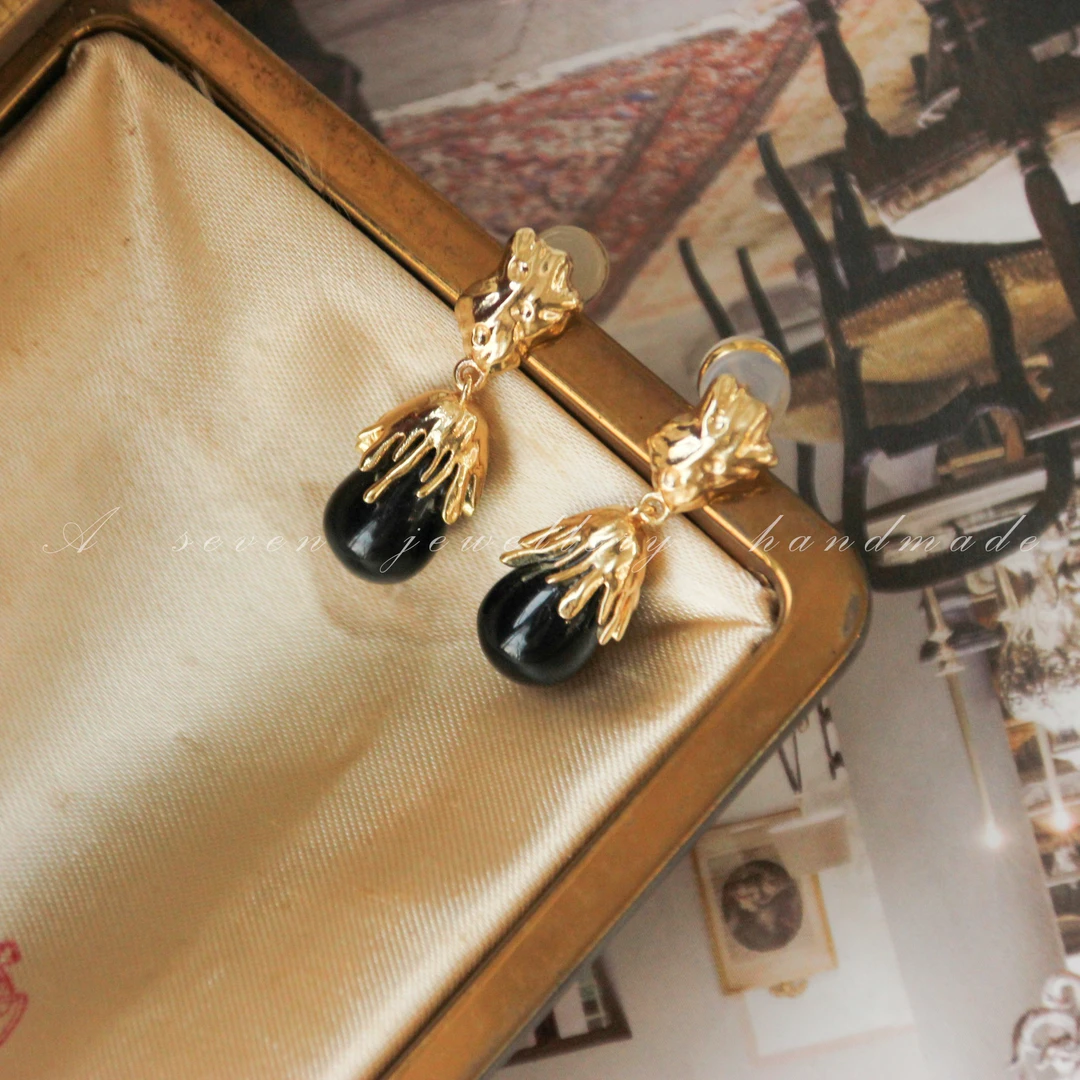 合金耳饰 A seven 耳钉 气质 复古 法式 中古