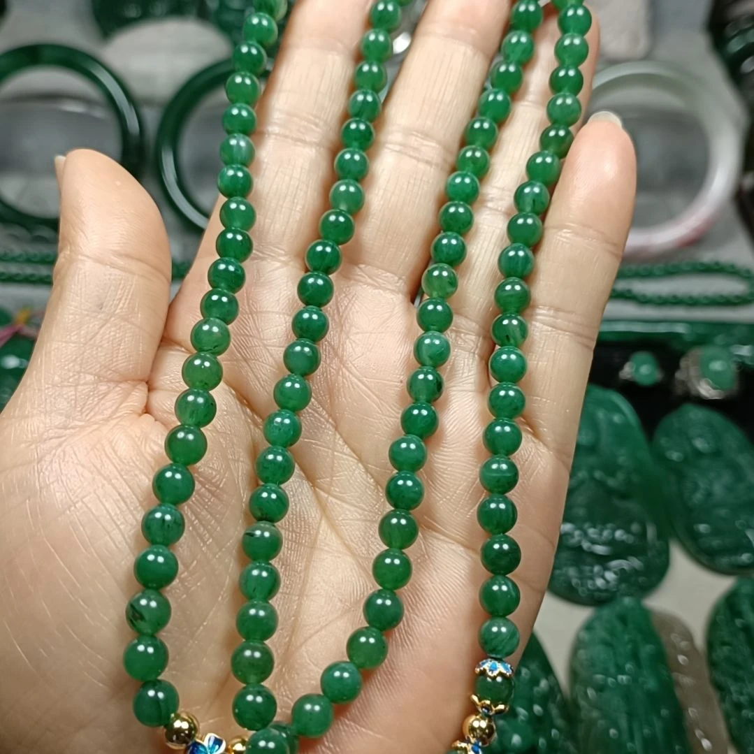 独山玉珠串108☆6未镶嵌