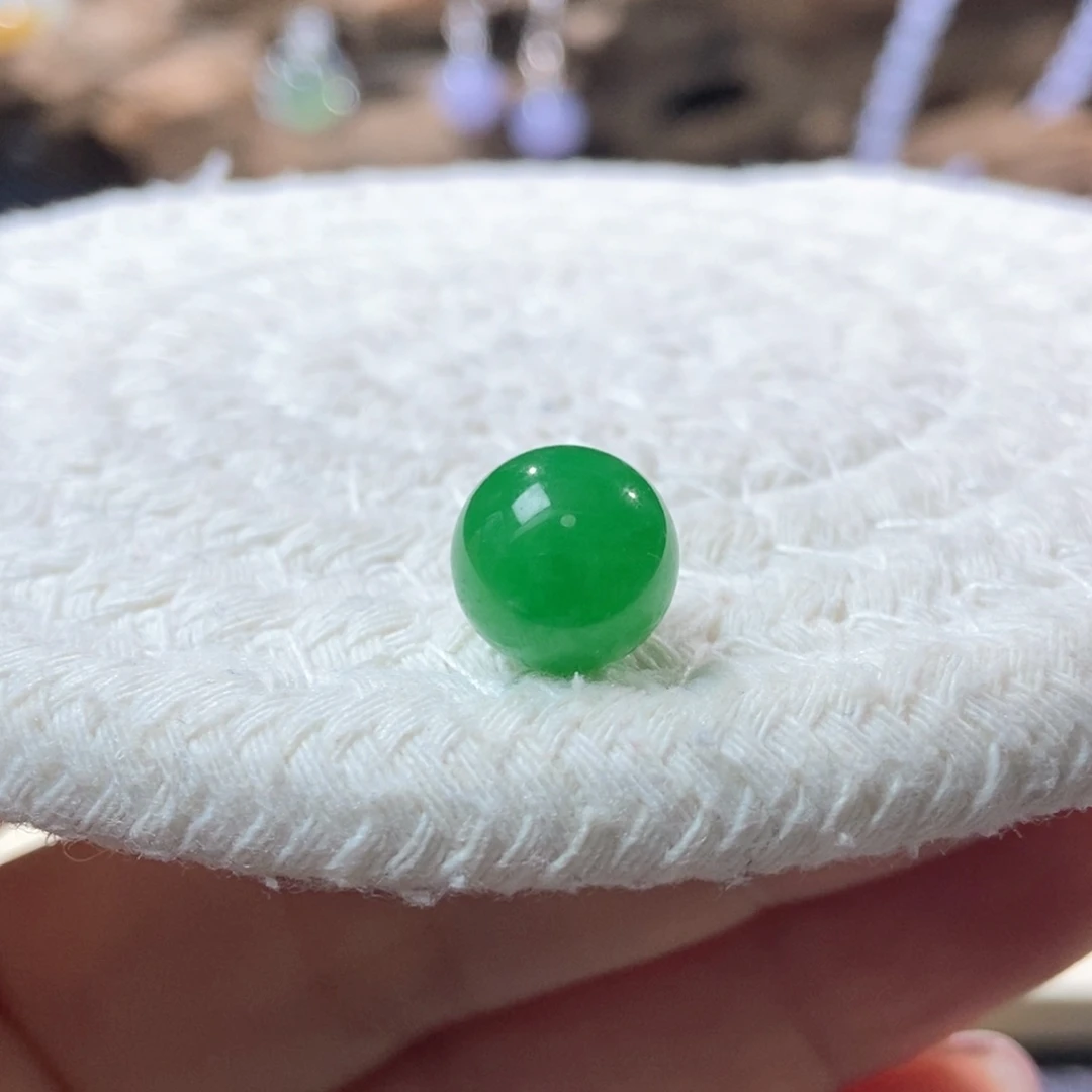 翡翠散珠冰绿满色圆珠10mm