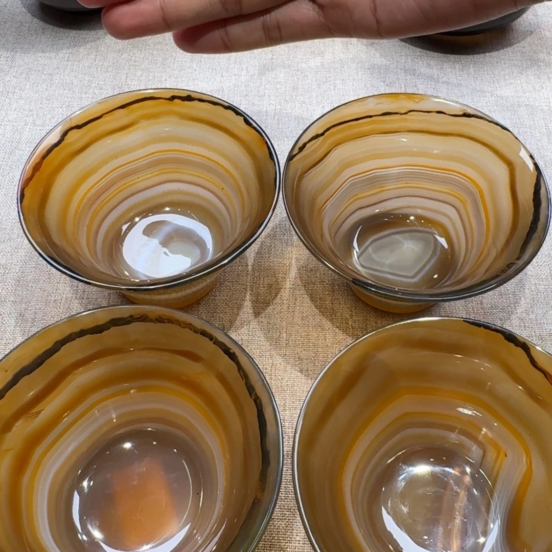 用***7玛瑙/玉髓未镶嵌玛瑙茶杯