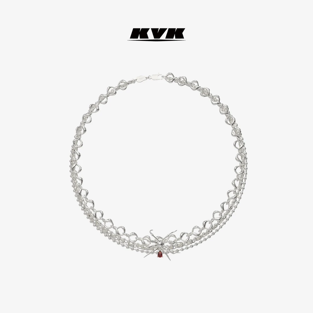 KVK 合金项链 【郭采洁同款】KVK SPIDER  蛛序系列蜘蛛多轨线项链