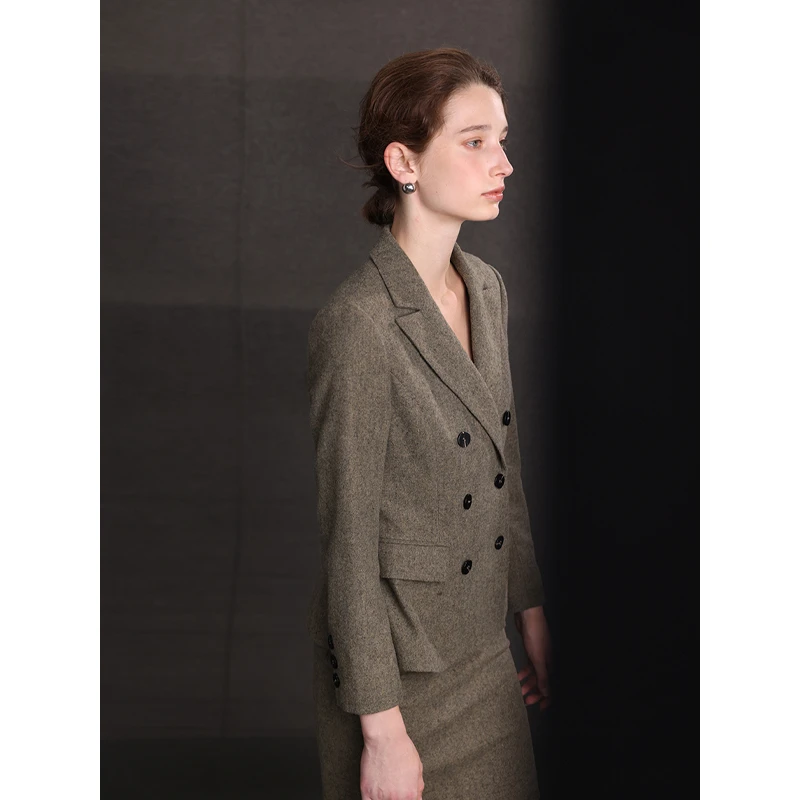 Mix Selection｜ 进口双色人字纹西装套装MSCJW0828+MSCJQ0827