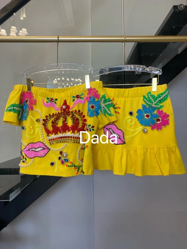 Dada设计款新款重工个性休闲时尚百搭洋气套装C13395