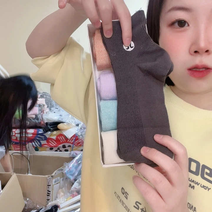 三醋酯纤维露袜子套盒5双