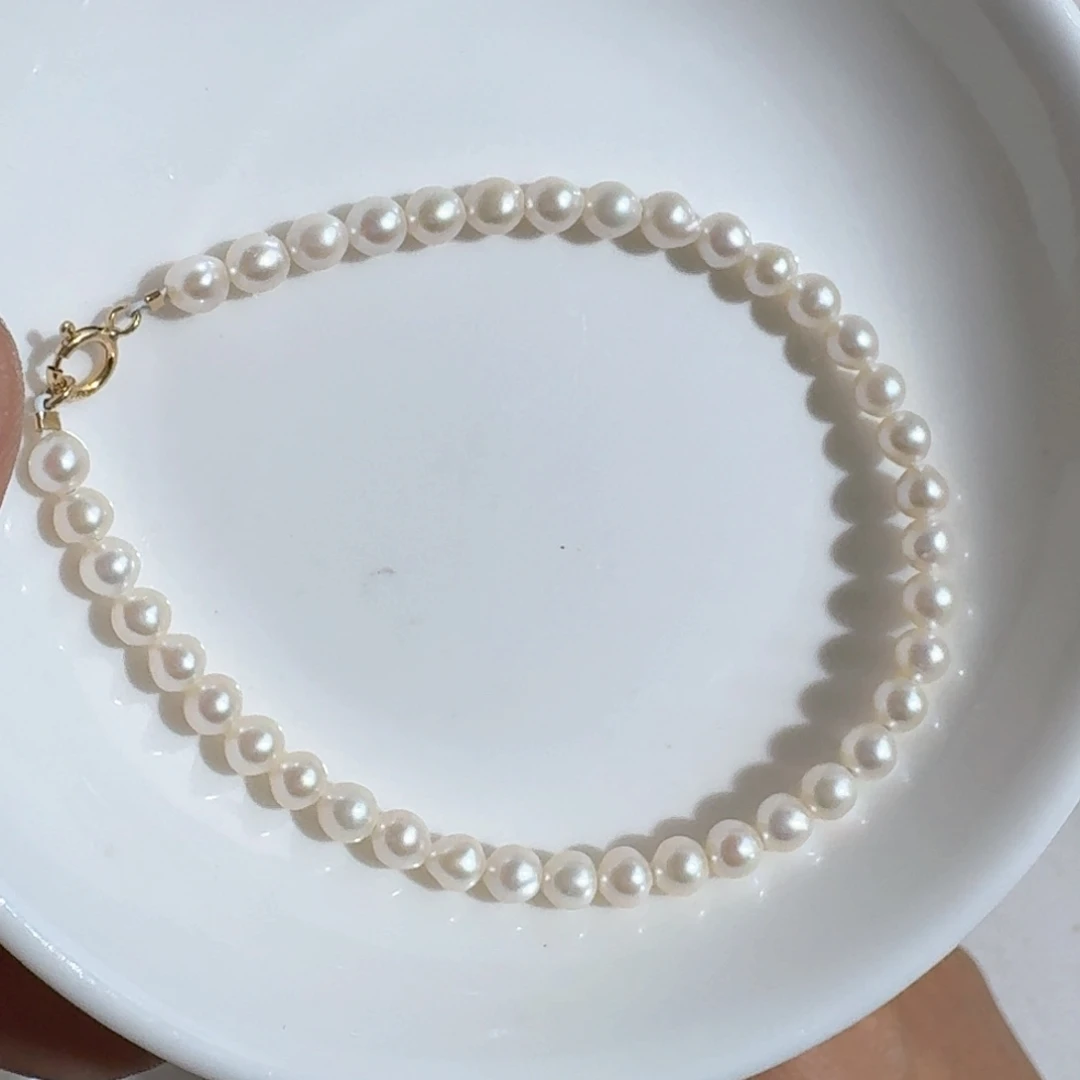 手链淡水珍珠银S925镶嵌