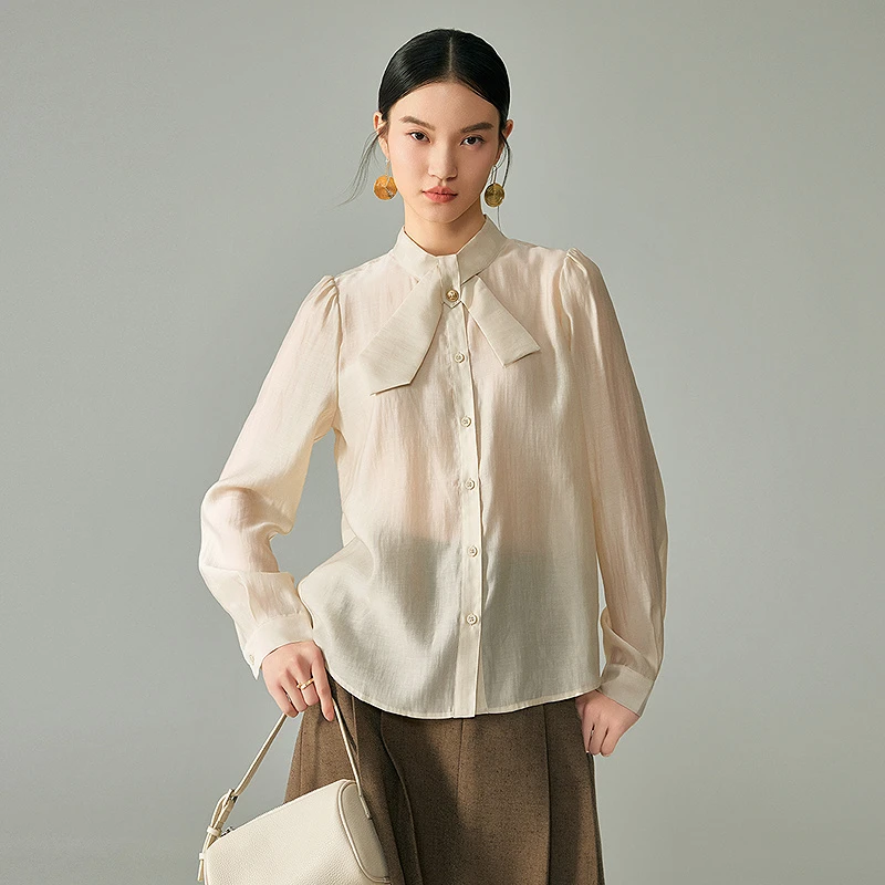 【小云总专属】MOFAN摩凡春新款杏色衬衫MBC473024