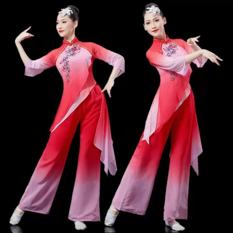 古典舞演出服女飘逸东北秧歌服纱衣扇子伞舞中国风九儿艺考舞蹈服