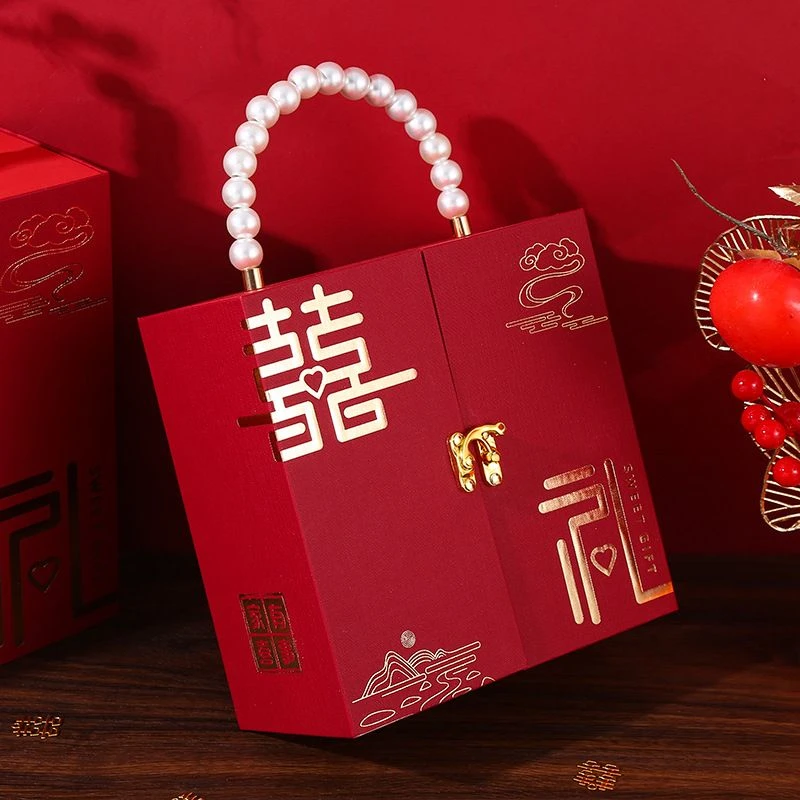 结婚订婚空盒珍珠手提伴手礼伴娘实用喜糖盒子ins风高颜值