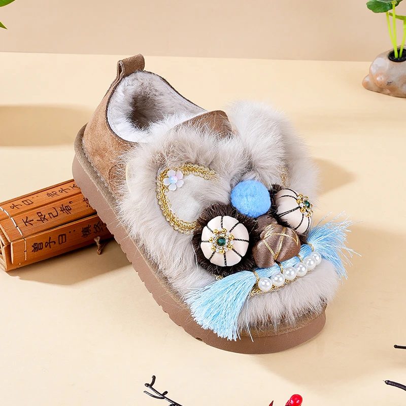 2025新款虎头厚底勃肯鞋加绒棉鞋手工民族风休闲风131319-25