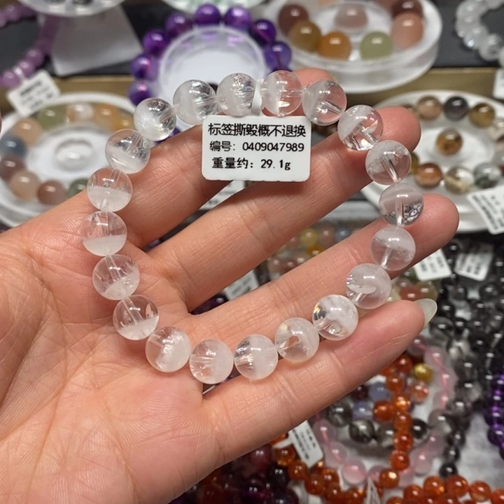 未镶嵌手链水晶白幽灵