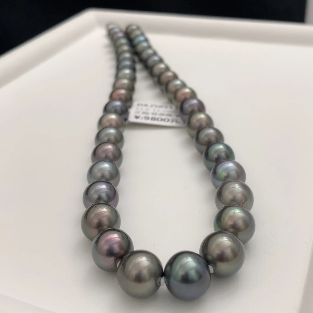 颈饰海水珍珠银S925镶嵌11-12.2mm黑珍珠项链