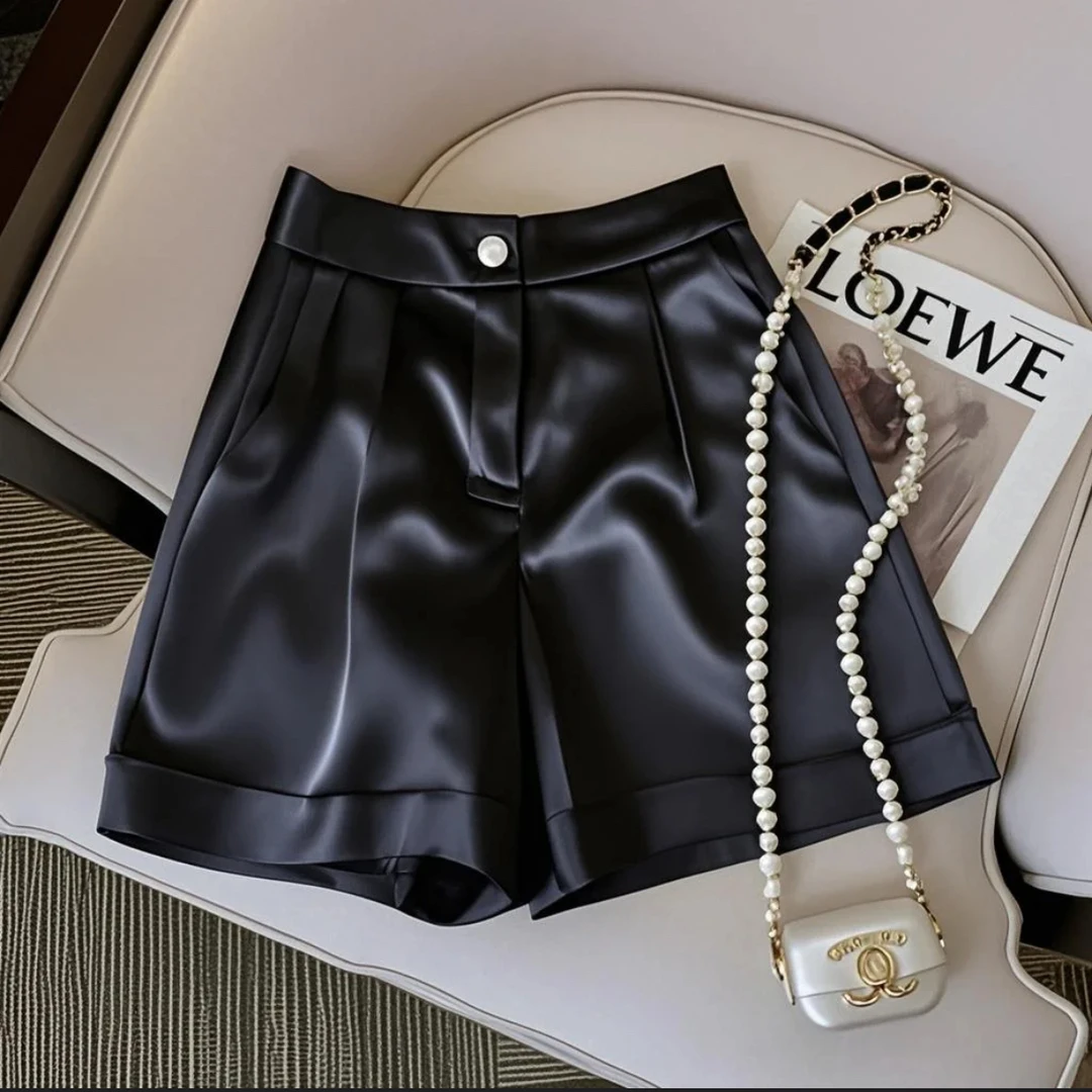 法式小香风黑色短裤女款爆款2025夏季新款高级感小个子洋气休闲裤