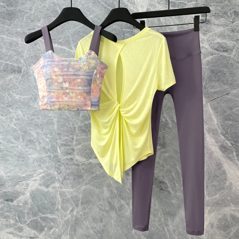 网红高颜值瑜伽服女套装2025新款高级感普拉提绝美夏季短袖健身服