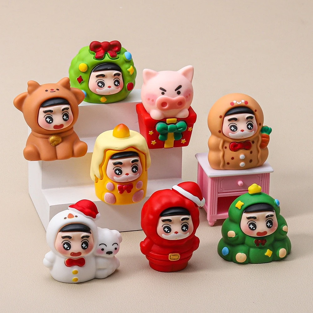 【圣诞蜡笔小新】可爱树脂手感漆蜡笔小新圣诞节左卫门DIY摆件