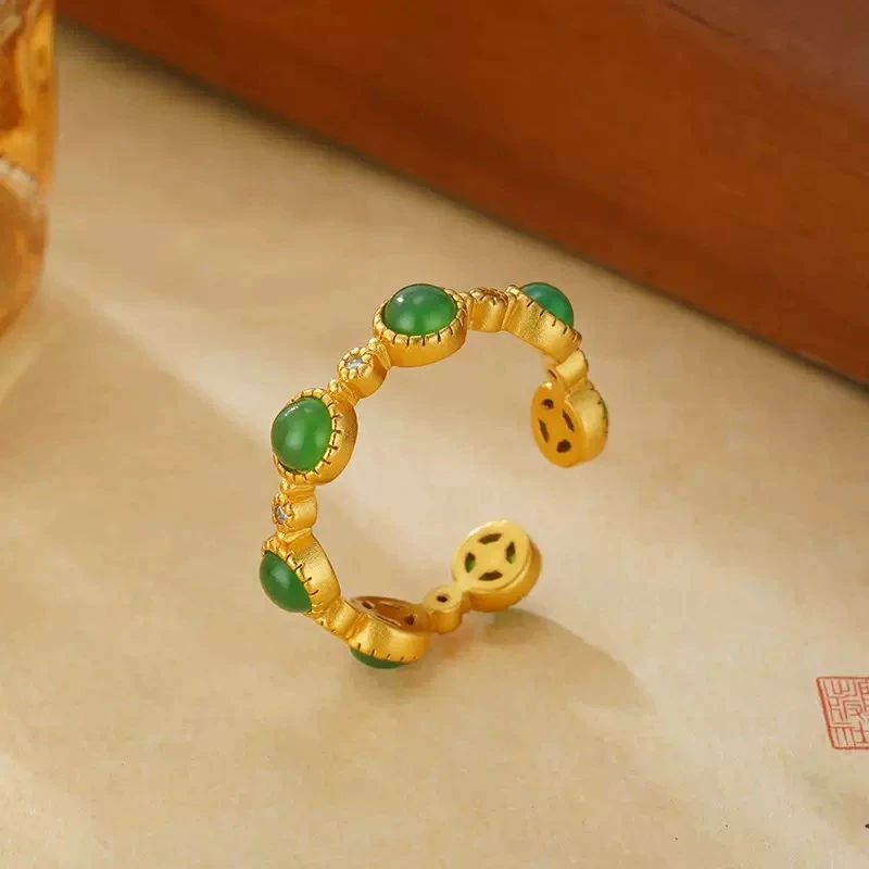 戒指 黄色 新中式点钻七星戒指-A124