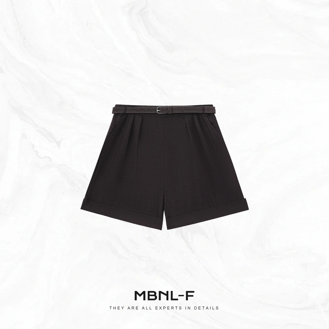 MBNL-F“浅夏之约” 100%进口亚麻定染短裤（含腰带） 秦磊XM-XKZ3067