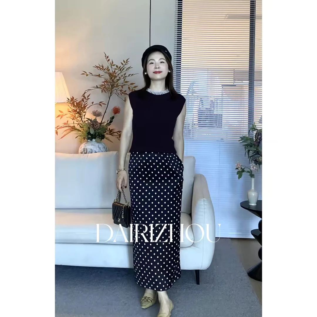 DAIRI  ZHOU▪️由衷的表达   74醋酸波点半身裙法式复古浪漫优雅