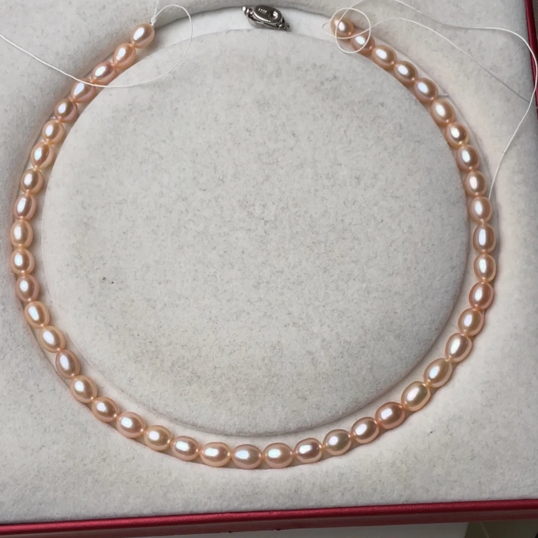 ****e颈饰淡水珍珠银S925镶嵌7mm无核